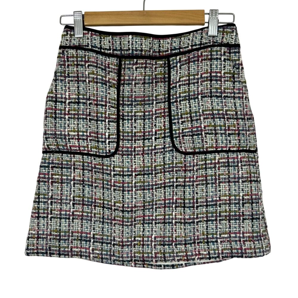 Loft Multi Color Tweed Mini Skirt Womens 0 Fall Preppy Academia Legally Blonde